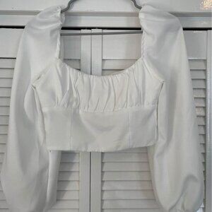 White princess Polly crop top